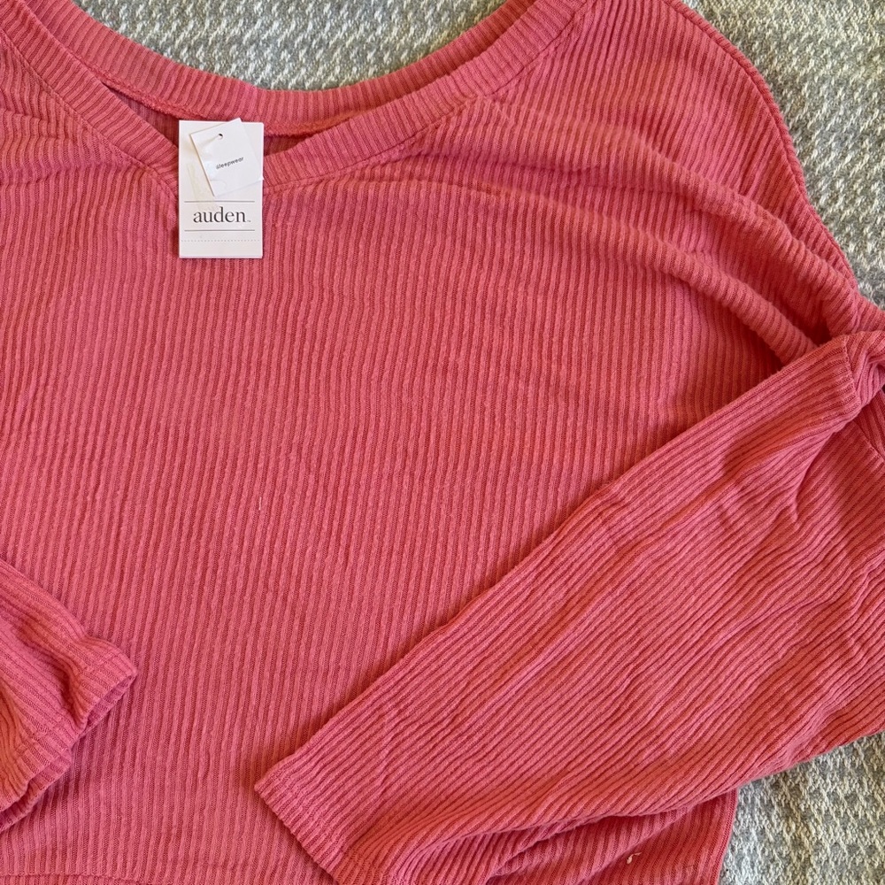 NWT Auden Ribbed Pink Pajama Set - Picture 2 of 4